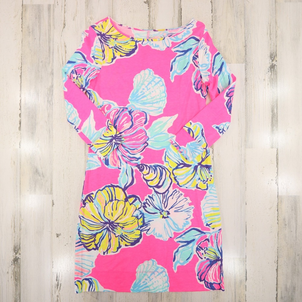 Lilly Pulitzer Dress Womens Small Marlowe Swept by the Tides 3/4 Sleeve Pima